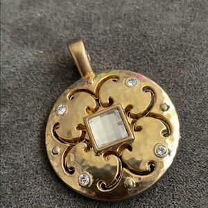 Gold Pendant with Clear Gemstones by Brighton